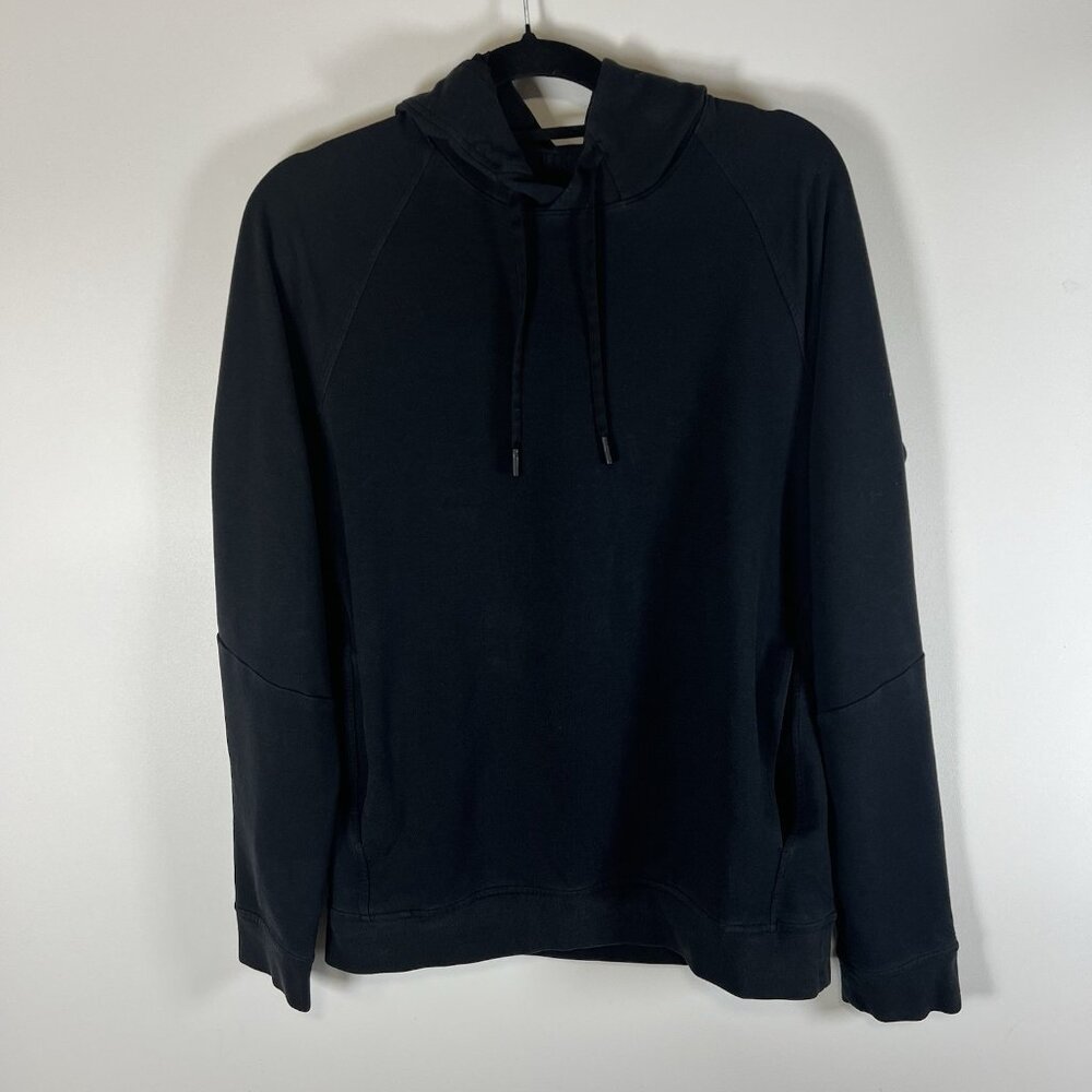 Lululemon Mens Medium Black City Sweat‎ Pullover Sweatshirt Hooded Athletic